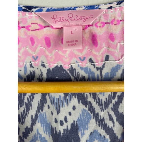 Lilly Pulitzer 100% Silk Beaded Renato Dinner Tunic in Oh My Cod Size Large - Picture 8 of 9